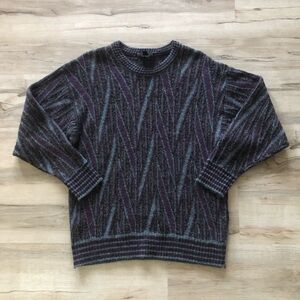 Sears Men's Purple and Gray Sweater
